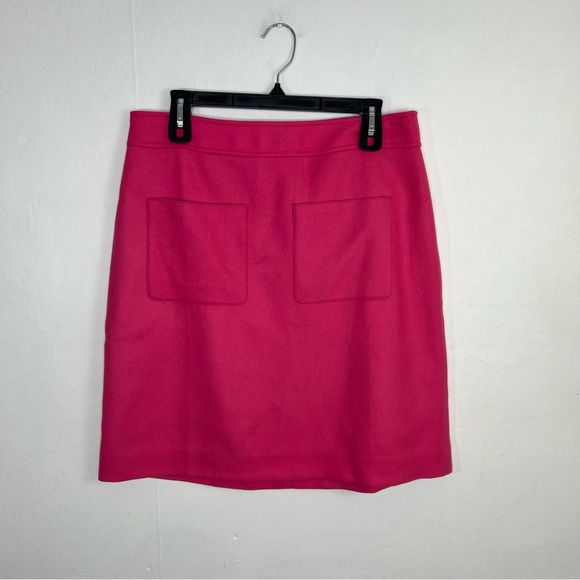 J.Crew Patch Pocket Wool Double-Serge Fuchsia Pink Mini Skirt Size 12 Tall NWT - Picture 3 of 14